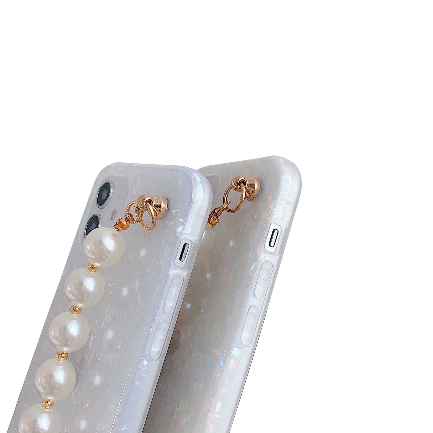 Premium iPhone 13 Case : White Pearl Holder