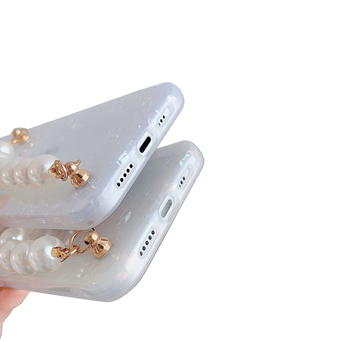 Premium iPhone 13 Case : White Pearl Holder