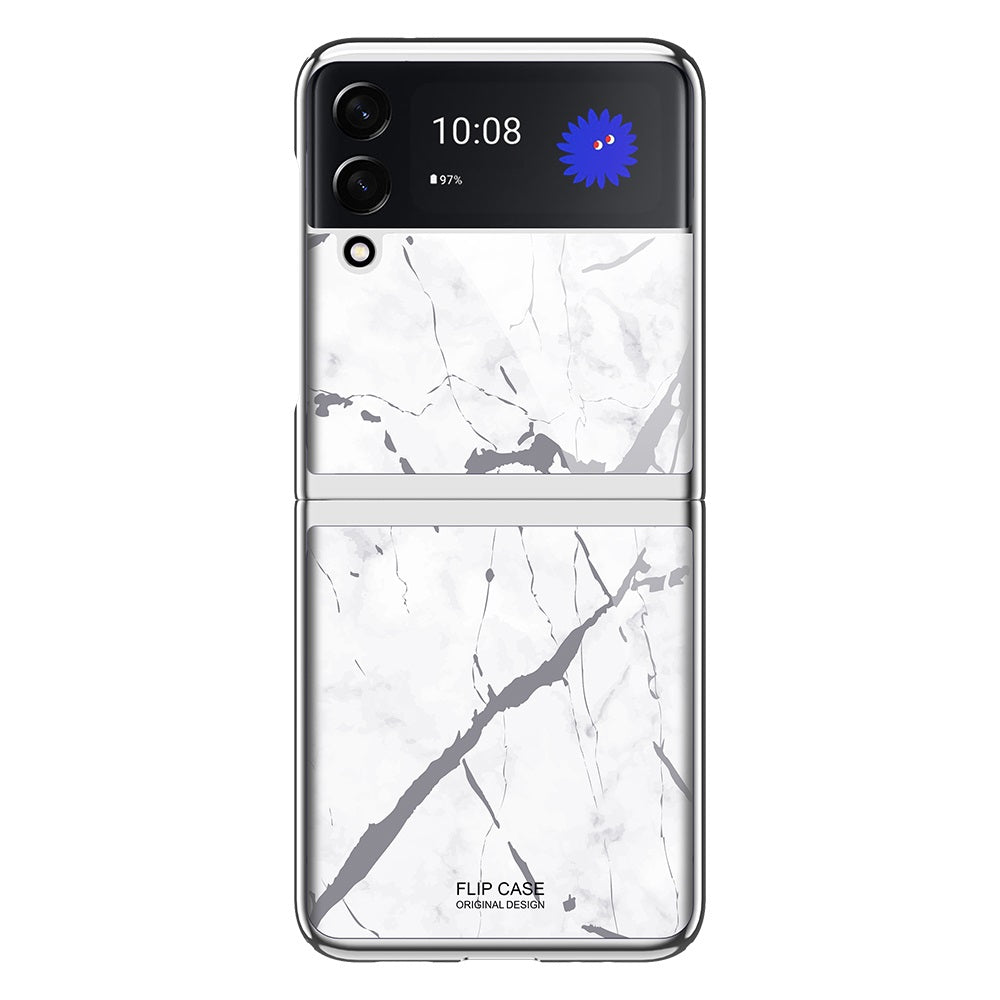 Samsung Galaxy Z Flip 4 Case : White Marble