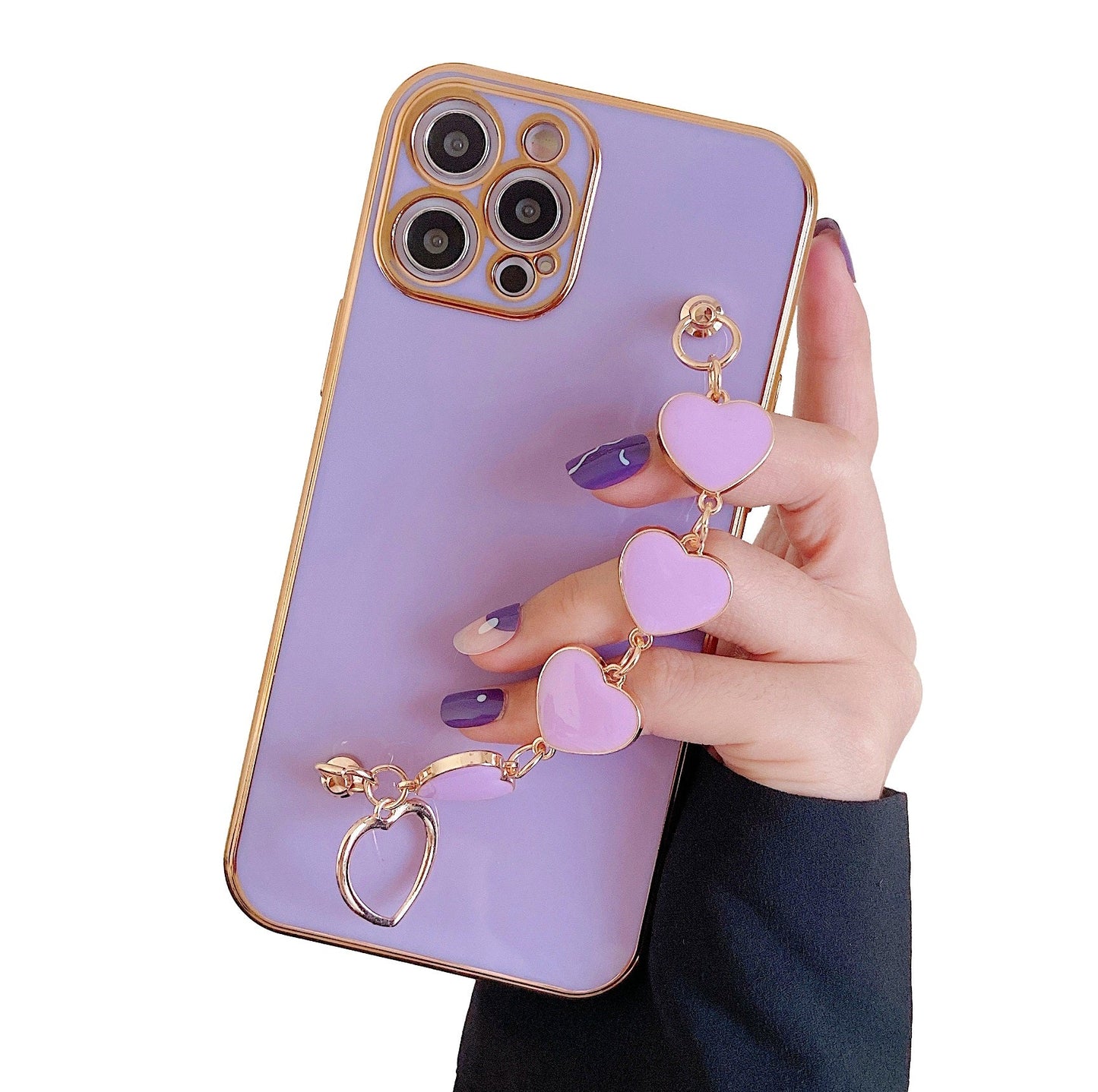 Premium iPhone 13 Case : Lavender Hearts Holder