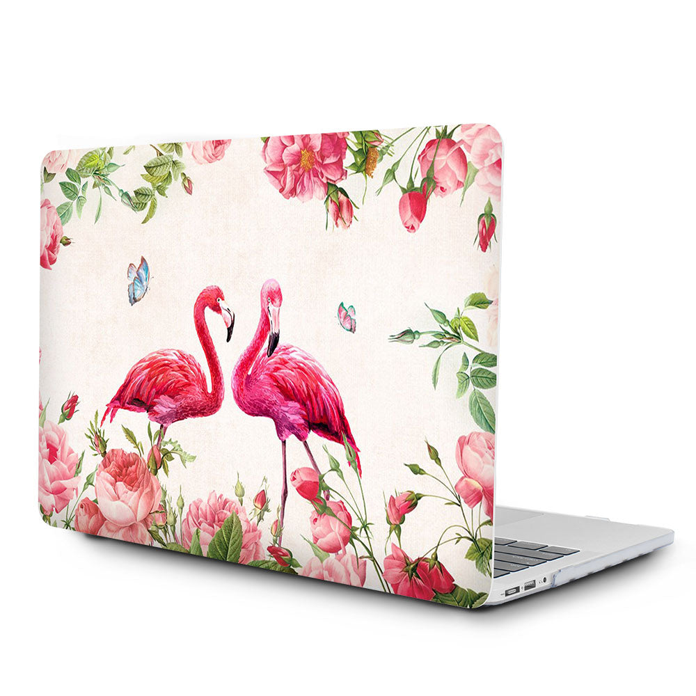 MVYNO Macbook front back case cover idea flamingo girl women pink