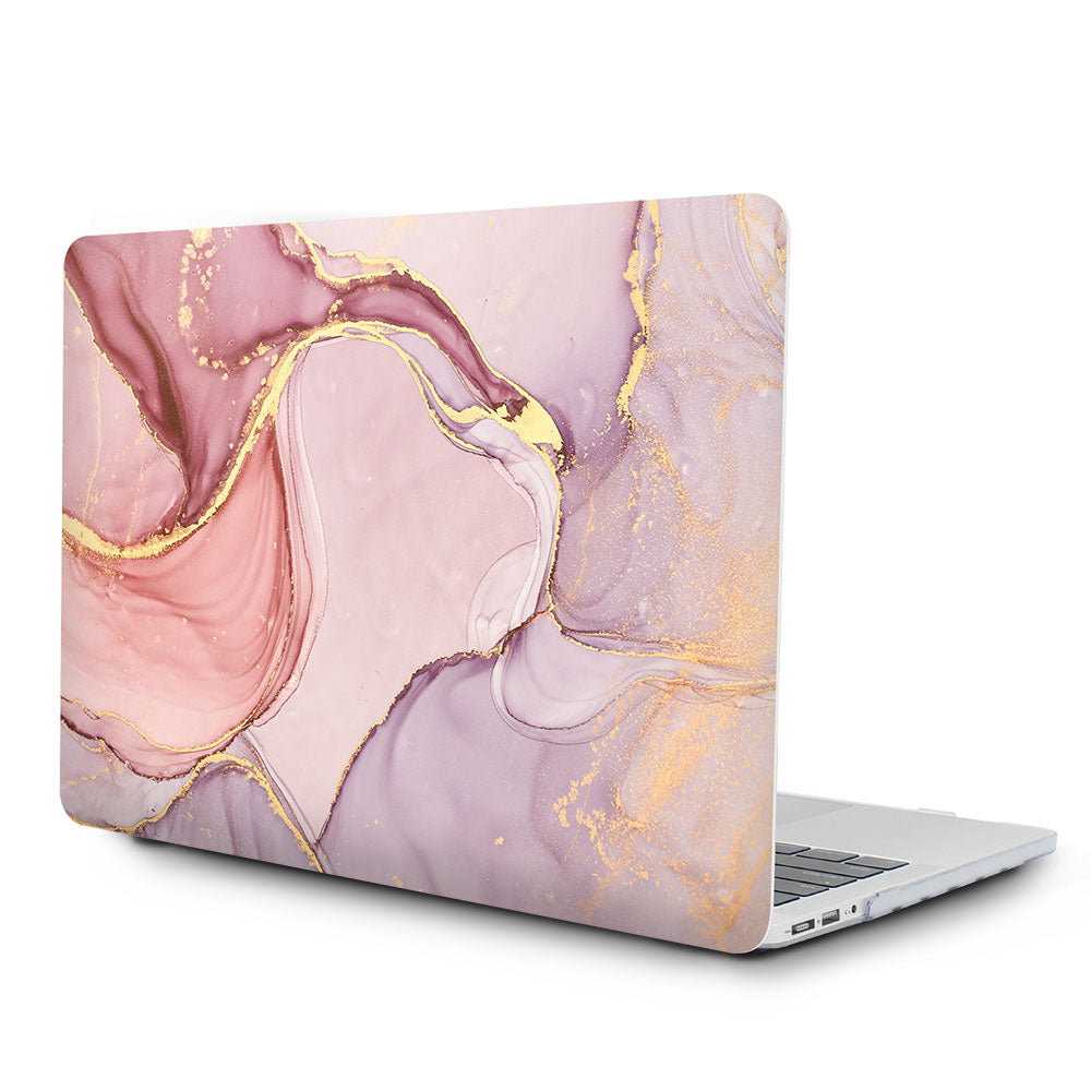MVYNO Macbook front back case cover idea pink red marble