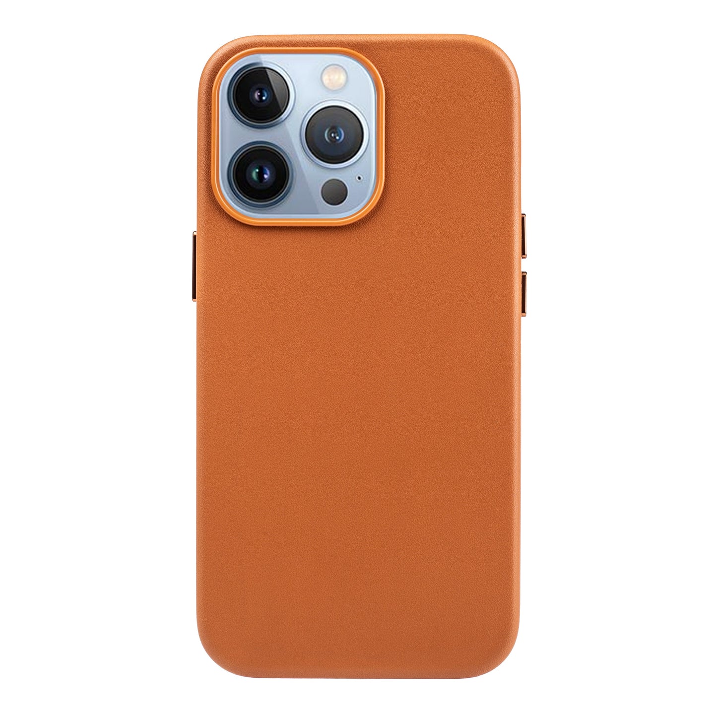 iPhone 15 Pro Max Leather Magsafe Case : Berry Orange