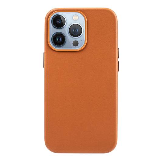 iPhone 14 Pro Max Leather Magsafe Case : Berry Orange