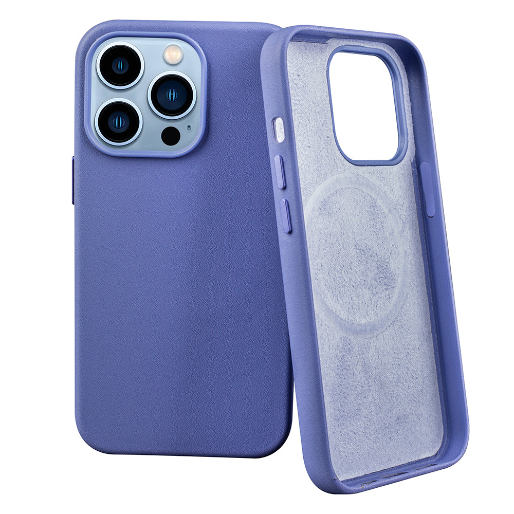 iPhone 14 Pro Leather Magsafe Case : Arctic Blue
