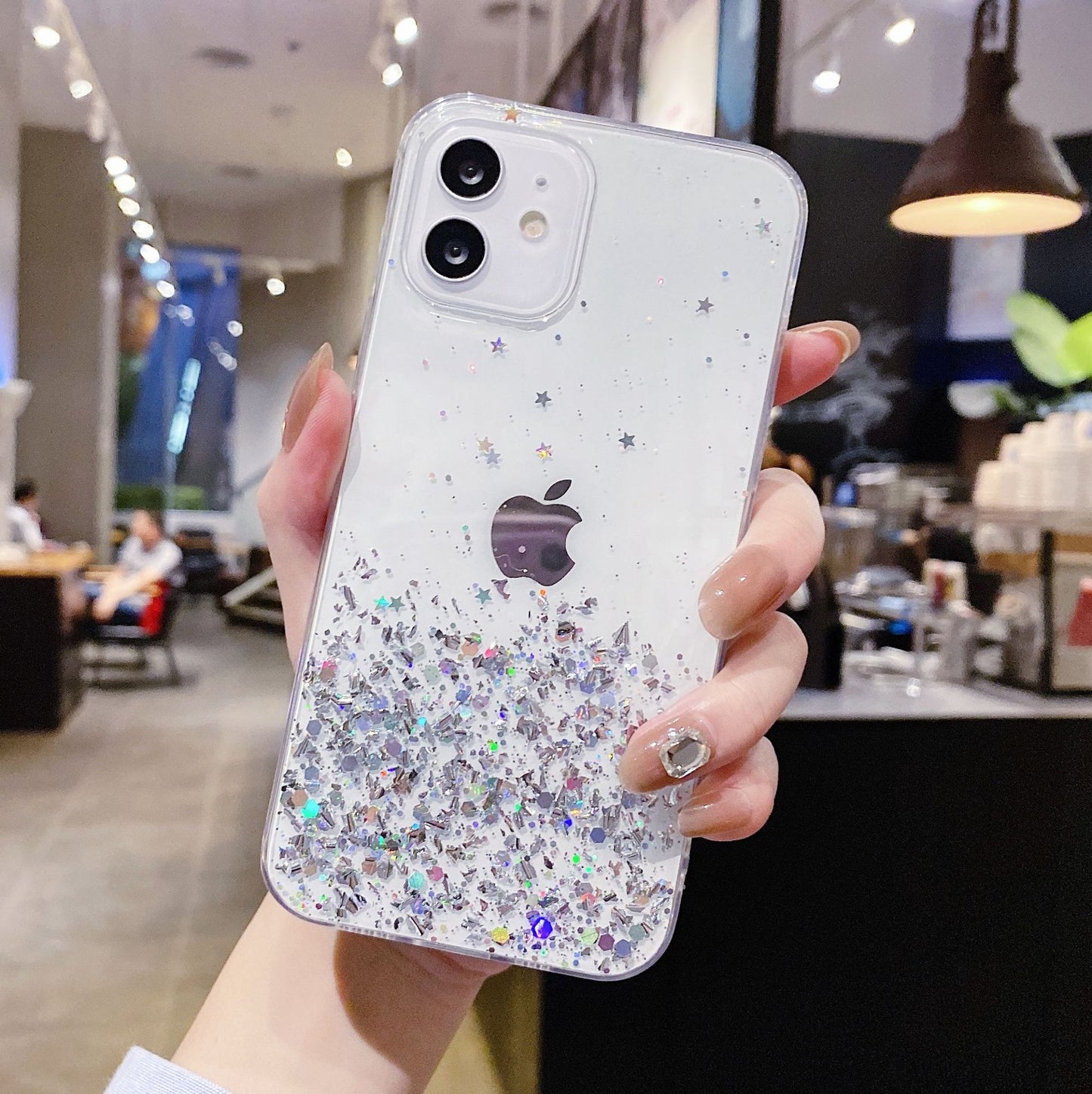 Pretty iPhone 13 Pro Case : Clear Charms with Pop Socket